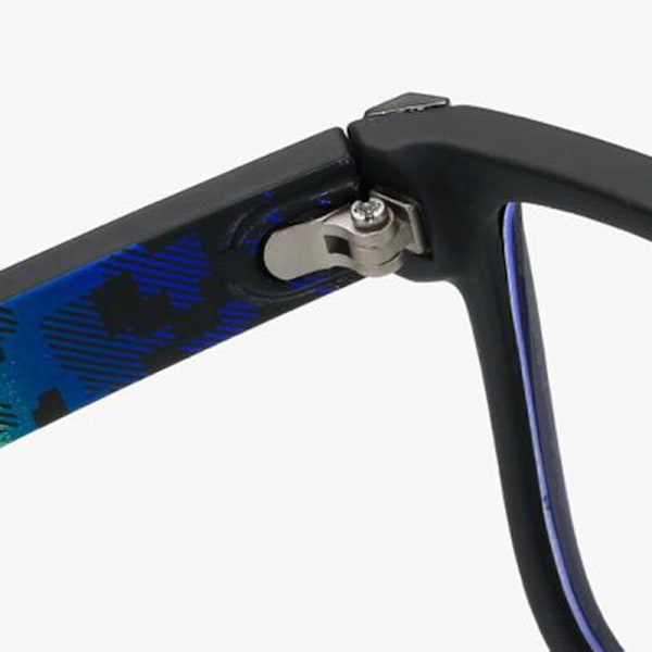 Herr Dam Fyrkantiga Blåljusblockerande Läsglasögon Helbåge Sportglasögon Black&Blue +2.25 strength