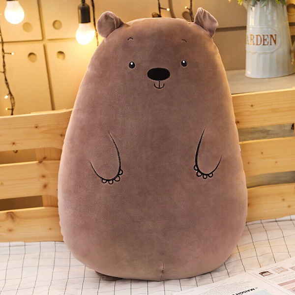 Squishmallows Plyschdjur Kawaii Djur Enhörning Dinosaurie Björn Mjuk Stor Julgåva Brown bear 50CM