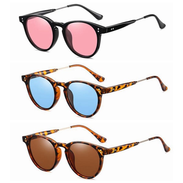Retro runda läsglasögon med nitar för män och kvinnor, anti-UV, blå rosa gula +1.0~+4.0 Leopard Frame Green Lens Notes for Left Right Strength