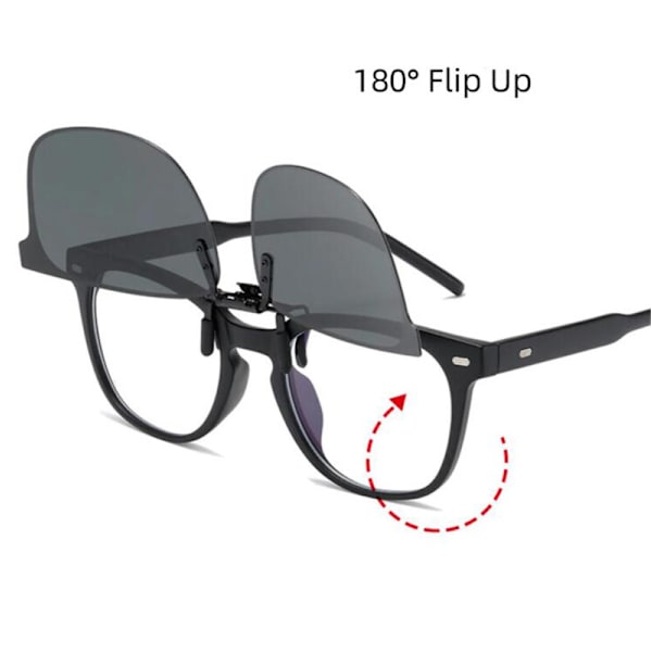 Flip Up Clip On Polariserade Solglasögon Män Kvinnor Körning Fiske Glasögon UV400 #5 Gray