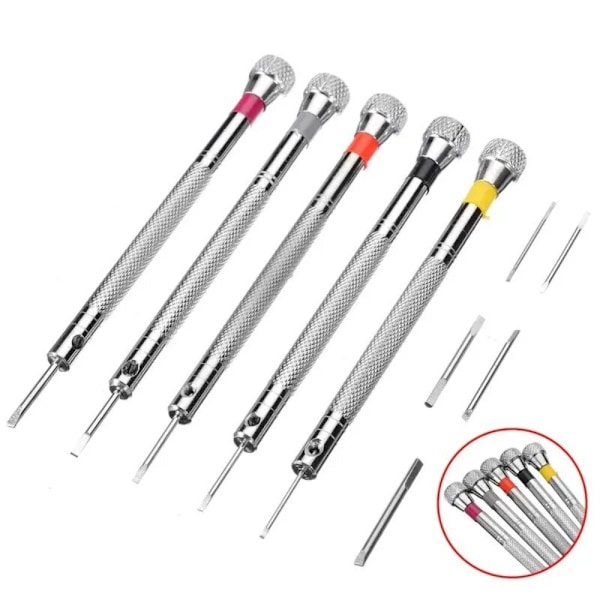 1/13 st Skruvmejselset 0,6-2,0 mm för Hem, Klockor, Glasögon, Smyckesreparation 1.2mm Cross screwdriver