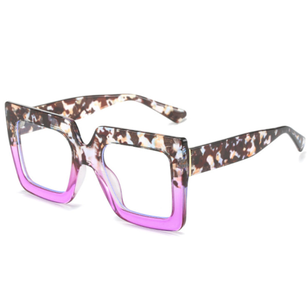 Fyrkantiga Mode Blåljusblockerande Läsglasögon För Kvinnor Heltäckande Glasögon Khaki&Leopard 0