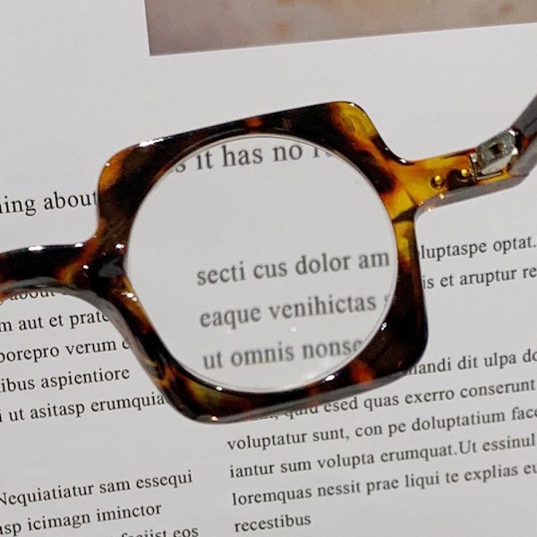 Runda Fyrkantiga Glasögon för Ålderssynthet för Seniorer Damer Herrar Leopard-Strength 1.0x