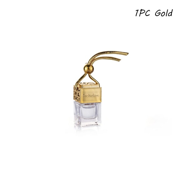 Hängande Diffuser Luftfräschare Bilparfymflaska Doft Tomma Glasflaskor gold-1PC