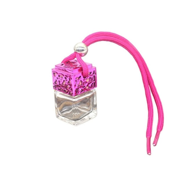 Hängande Diffuser Luftfräschare Bilparfymflaska Doft Tomma Glasflaskor rose red-1PC