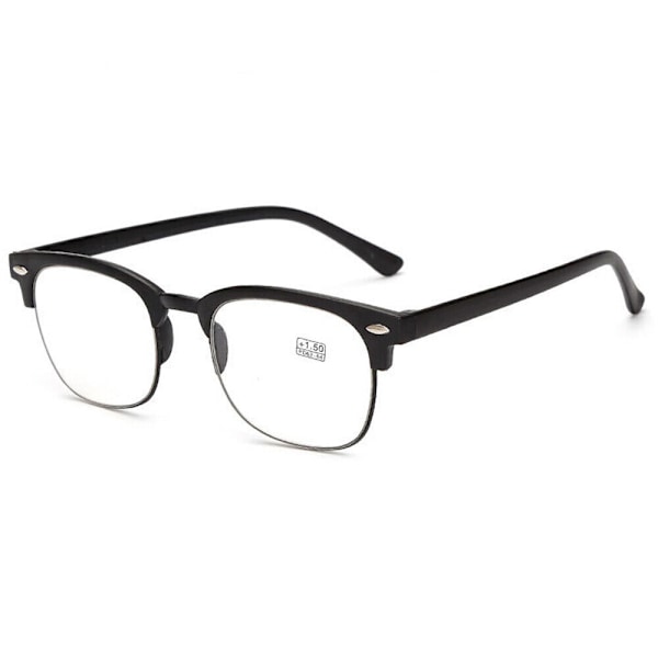 2x Läsglasögon Herr Dam TR90 Plast Halvram +1.00 +1.50 / +4.00 Black +1.50