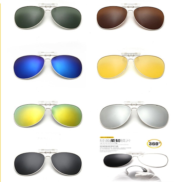 Solglasögon Clip-on Flip-modell Polariserade UV400-linser Körglasögon YELLOW