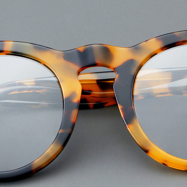 Retro Acetate Båge Runda Mode Glasögon Män Kvinnor Klara Linser Glasögonbågar C3