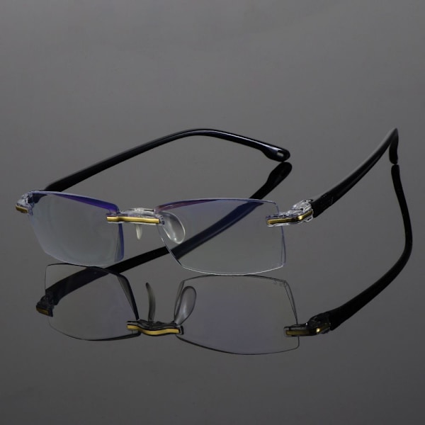 Läsglasögon Diamantslipade Blåljusblockerande Glasögon för Ålderssynthet Black (Strength 2.0x)