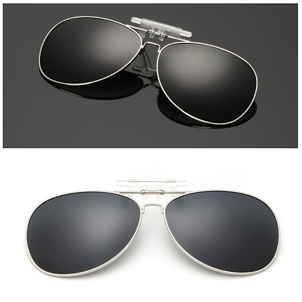 Solglasögon Clip-on Flip-modell Polariserade UV400-linser Körglasögon GRAY