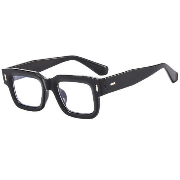 Herr Dam Tjock Ram Anti Blått Ljus Läsglasögon Klassiska Fyrkantiga Glasögon Nya Black +3.50 strength