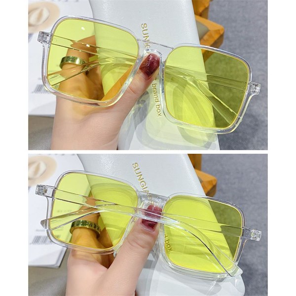 UV400 Svarta Glasögon Oversized Solglasögon Män Solglasögon Kvinnor Fyrkantiga Solglasögon C2