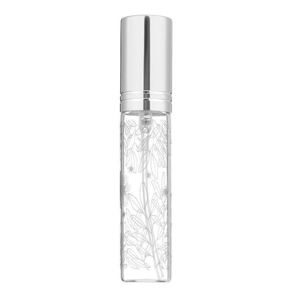 Parfymflaska i glas, påfyllningsbar doftpump, läckagesäkra kosmetikabehållare silver-02