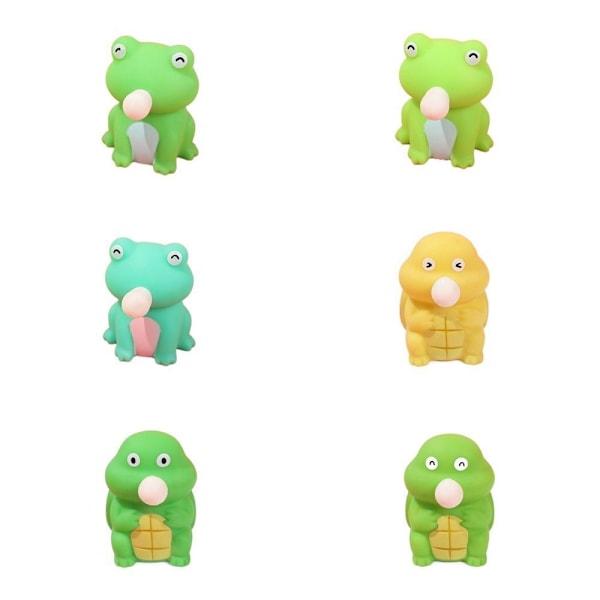 Blås bubblor kläm bubblor spottande leksaker sköldpadda mjuka kläm leksaker flickor blue green frog