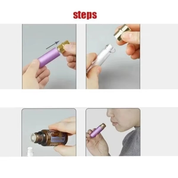 Färgade Aromaterapi Inhalatorer 5ml Tomma Rör För Eterisk Olja Purple