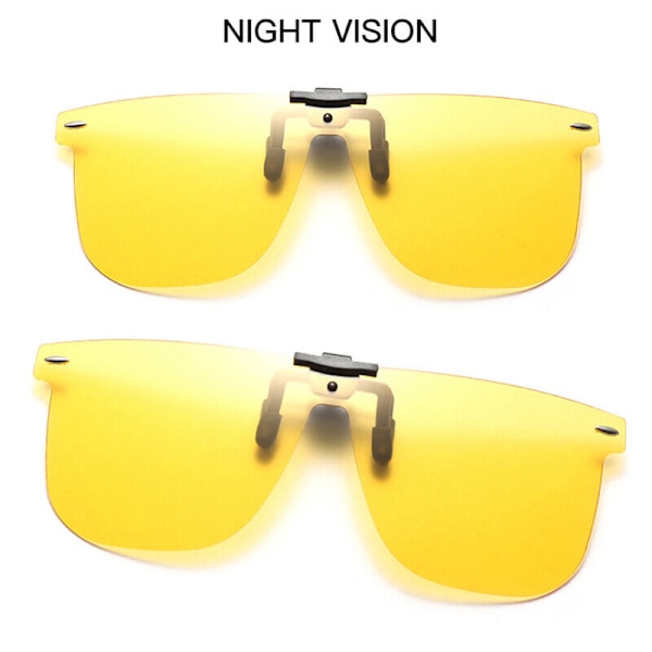 Polariserade Clip On Flip Up Solglasögon Herr Oversize Mörkerseende Körglasögon #2 Night Vison