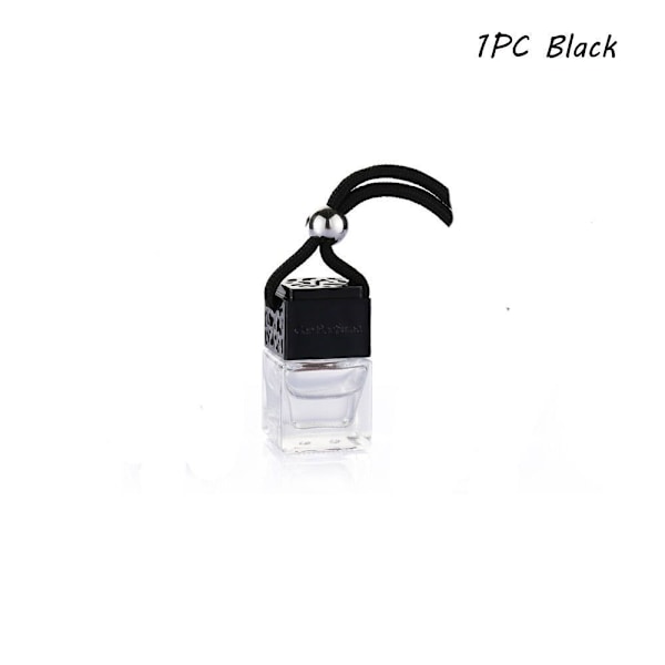 Hängande Diffuser Luftfräschare Bilparfymflaska Doft Tomma Glasflaskor black-1PC
