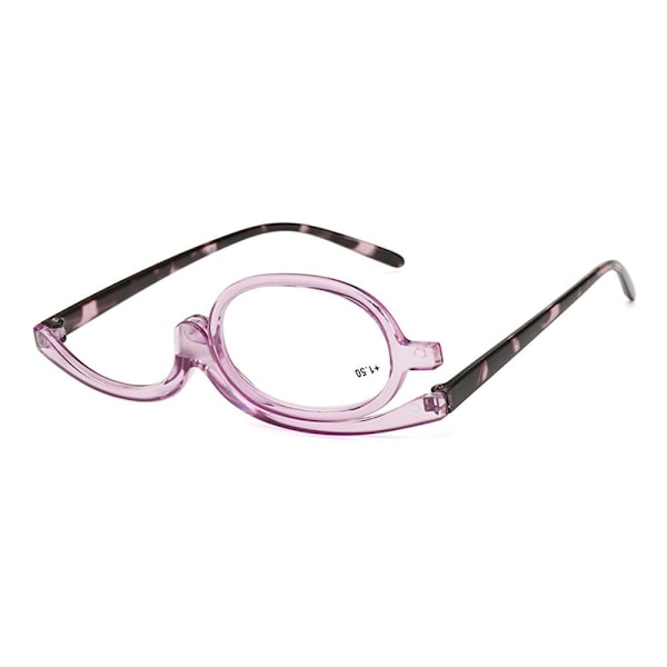 +1.0~+4.0 Dioptri Roterande Smink Läslasögon Förstoringsglas Kvinna Purple-Strength 2.00