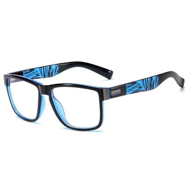 Herr Dam Fyrkantiga Blåljusblockerande Läsglasögon Helbåge Sportglasögon Black&Blue +1.50 strength