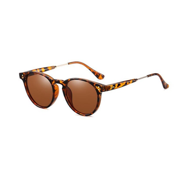 Retro runda läsglasögon med nitar för män och kvinnor, anti-UV, blå rosa gula +1.0~+4.0 Leopard Frame Green Lens Notes for Left Right Strength