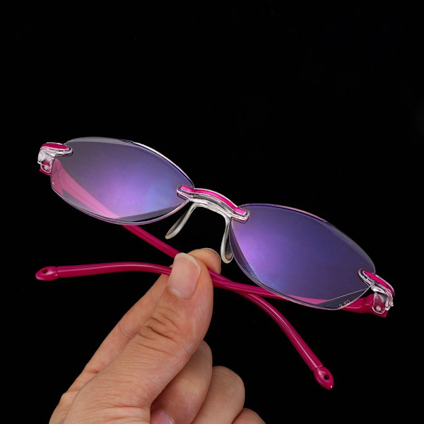 Läsglasögon Diamantslipade Blåljusblockerande Glasögon för Ålderssynthet Pink (Strength 3.0x)
