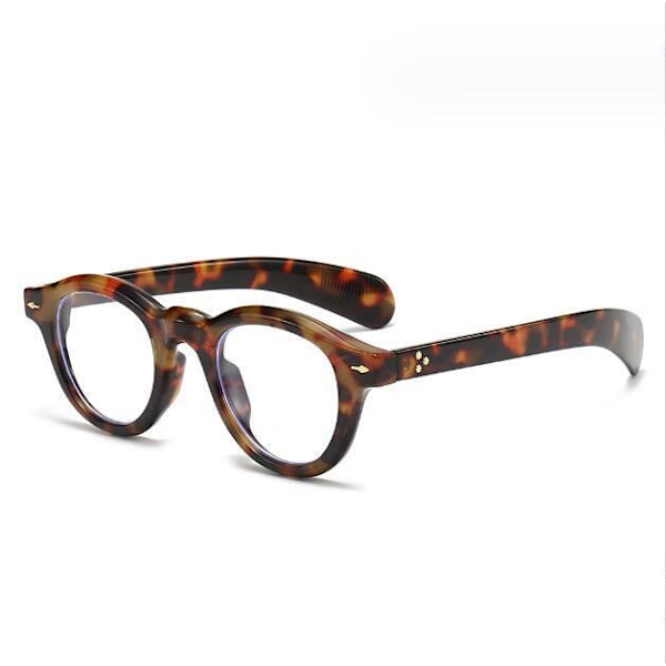 Oval Blåljusblockerande Läsglasögon för Män och Kvinnor, Klar Lins, Ålderssynta Läsare Leopard 0