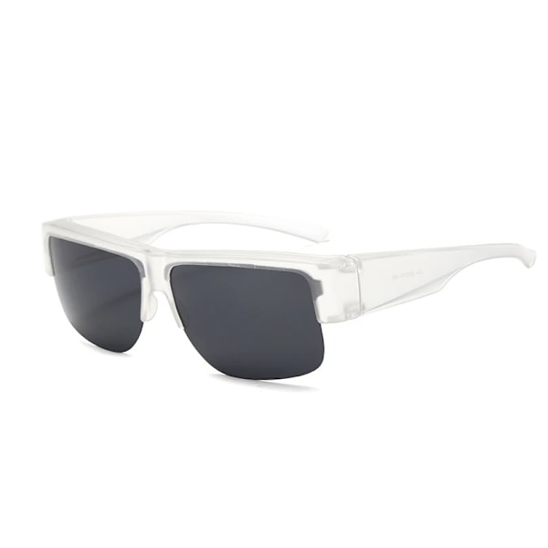 Unisex Halvram Passar Över Glasögon Polariserade Solglasögon Omslutande Glasögon Nya Gray