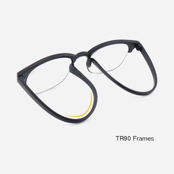 2 st Läsglasögon TR90 Plast Halv Båge Ålderssynthet Linser +100 +150 till +400 Black +1.50