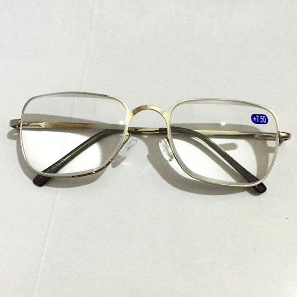 Läsglasögon +6.50 +7.00 +7.50 +8.00 Optiska Linser Unisex Svarta Metallbågar Black +6.50 strength