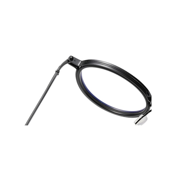 Runda blåljusblockerande läsglasögon i metall för män och kvinnor, ålderssynthetsglasögon Black&Gold +4.50 strength
