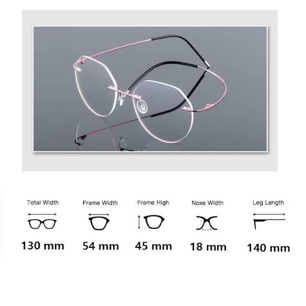 Herr Rimless Metall Anti Blått Ljus Läsglasögon Klar Lins Presbyopiska Glasögon Gold +2.50 strength