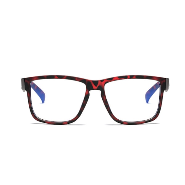 Herr Dam Fyrkantiga Blåljusblockerande Läsglasögon Helbåge Sportglasögon Leopard +0.25 strength