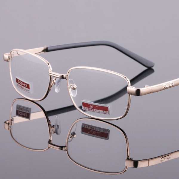 Läsglasögon Unisex Män Kvinnor Guld Metallram +4.50 +5.00 +5.50 +6.00 +5.50 strength