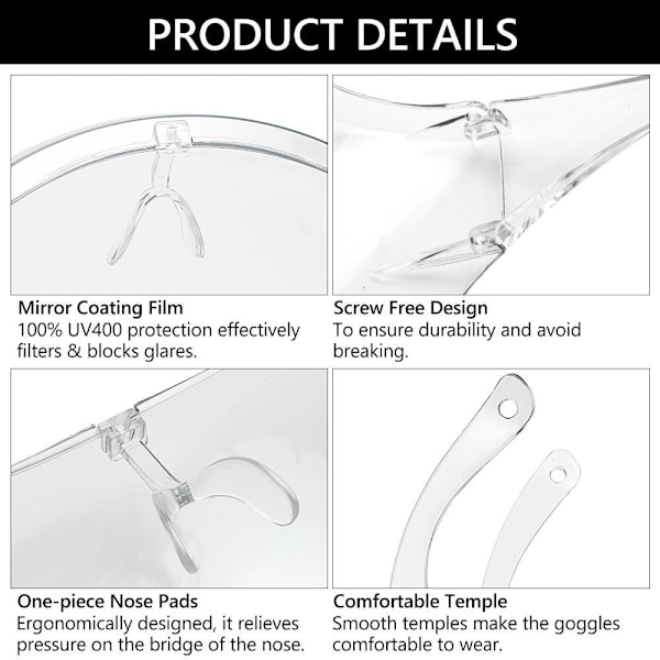Underhållningsglasögon UV 400 Visir Skyddsglasögon Solglasögon Anti-im Goggles C05