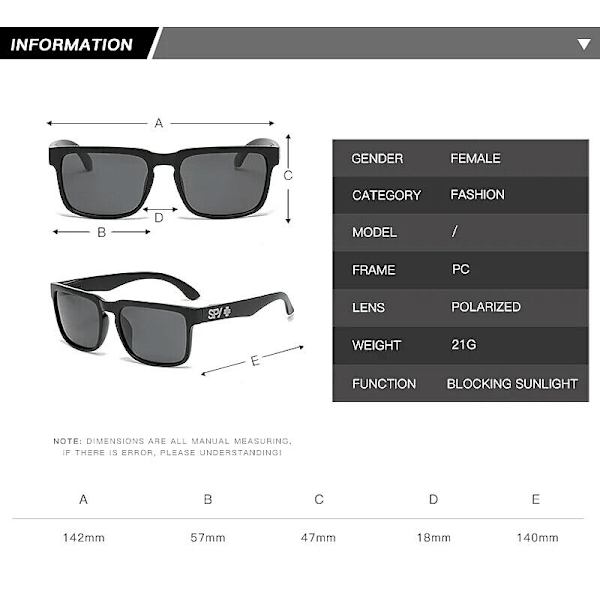 Retro SPY1 Dam Herr Ken Block Klassiska Cykel Sport Solglasögon UV400 Glasögon C9