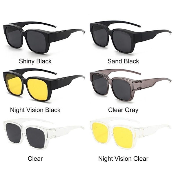 Körning Ridning Passar Över Glasögon Solglasögon Polariserade Omslutande Fyrkantiga Shades Polarized Clear Set