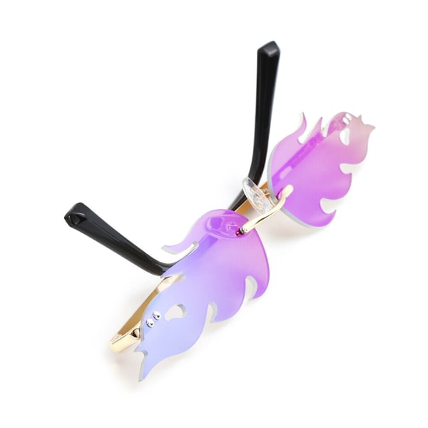 Smal Solglasögon Mode Solglasögon Våg Solglasögon Eldflamma Båglösa pink