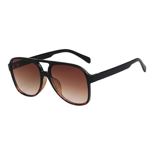 Retro Dubbelbåge UV-skydd Färgade Glas Läsglasögon för Män och Kvinnor +1.0~+6.0 Black Leopard Brown Contact for Prescription