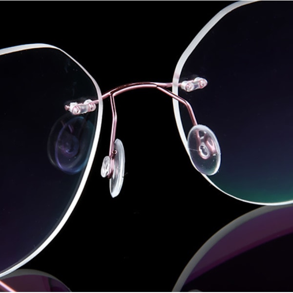 Herr Rimless Metall Anti Blått Ljus Läsglasögon Klar Lins Presbyopiska Glasögon Black +4.50 strength