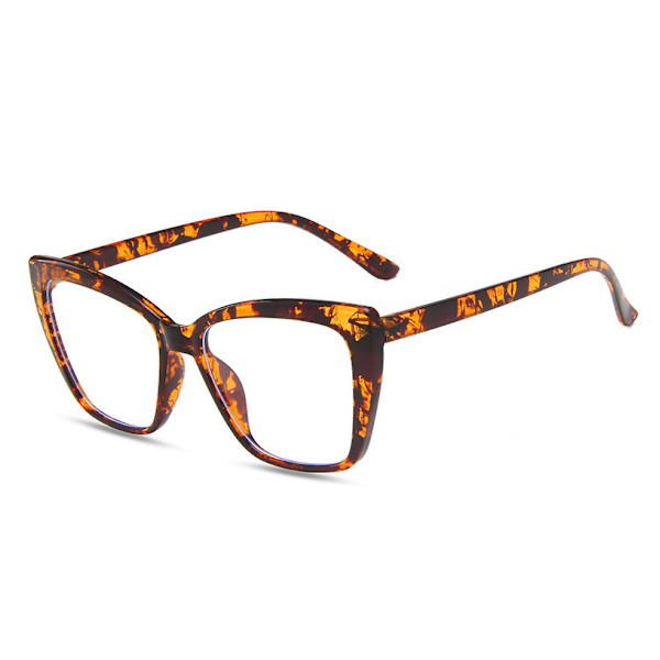 Nya Cat Eye Anti Blått Ljus Läsglasögon För Kvinnor Mode Helbåge Glasögon C2 Leopard +0.25 strength