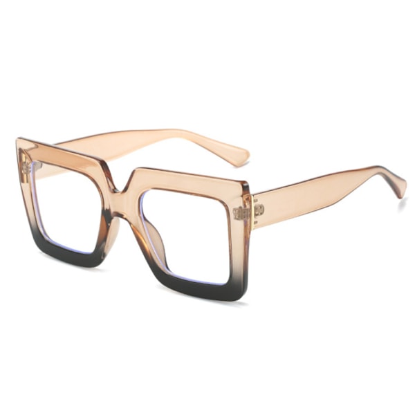 Fyrkantiga Mode Blåljusblockerande Läsglasögon För Kvinnor Heltäckande Glasögon Khaki&Leopard 0