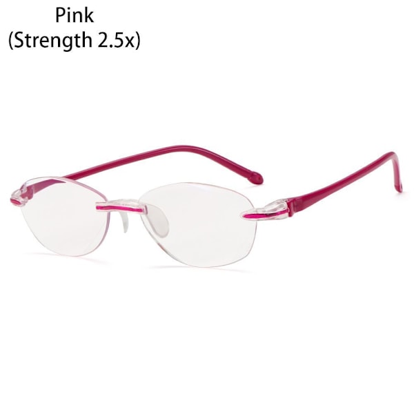 Läsglasögon Diamantslipade Blåljusblockerande Glasögon för Ålderssynthet Pink (Strength 2.5x)