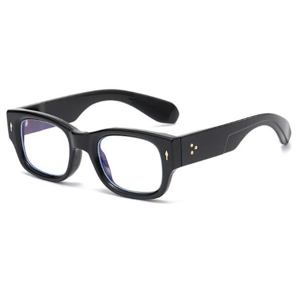 Herr Dam Fyrkantiga Anti Blått Ljus Läsglasögon Retro Helbåge Nya C1 Black +4.50 strength