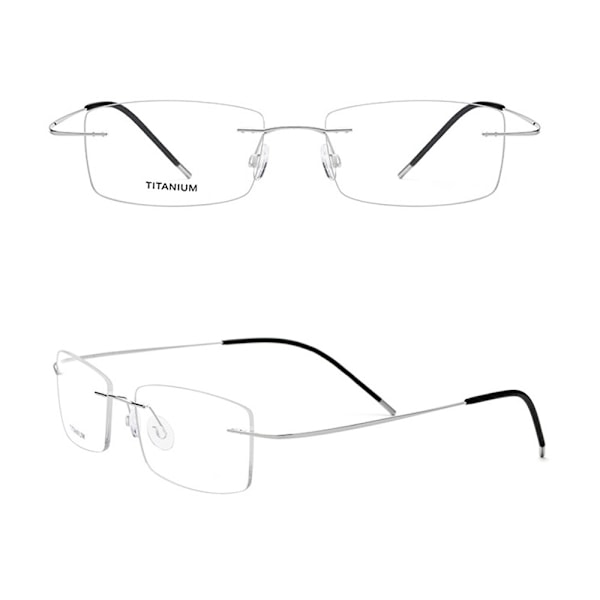 Läsglasögon Män Kvinnor Bågfri Titanram -0.50 -0.75 -1.0 -1.5 / -6.0 Style 1 Custom Lenses