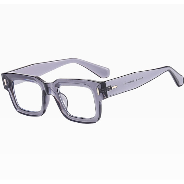Herr Dam Tjock Ram Anti Blått Ljus Läsglasögon Klassiska Fyrkantiga Glasögon Nya Transparent Grey +1.00 strength