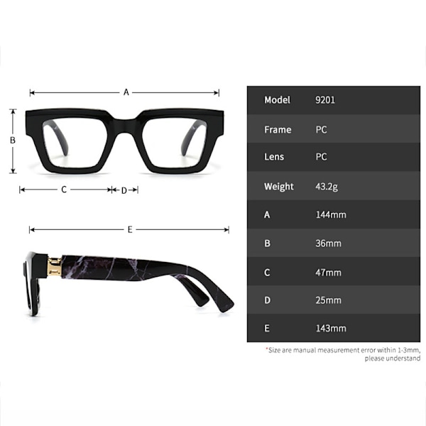 Herr Dam Full Frame Blåljusblockerande Läsglasögon Fyrkantiga Mode Glasögon Grey 0
