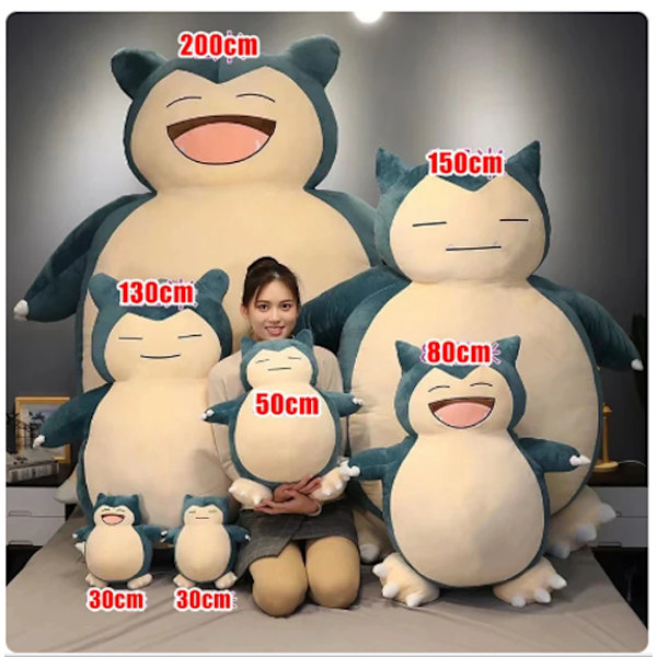 Nintendo Pokemon Center Snorlax Mjukisdjur Teddy Sleepy Plysch Födelsedagspresent Barn Holster C 200cm