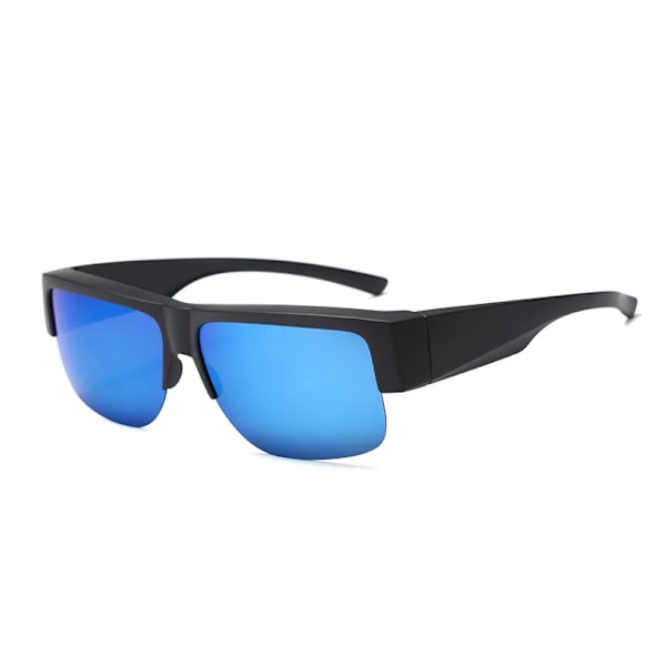Unisex Halvram Passar Över Glasögon Polariserade Solglasögon Omslutande Glasögon Nya Black/Blue