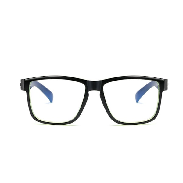 Herr Dam Fyrkantiga Blåljusblockerande Läsglasögon Helbåge Sportglasögon Black&Blue +2.25 strength