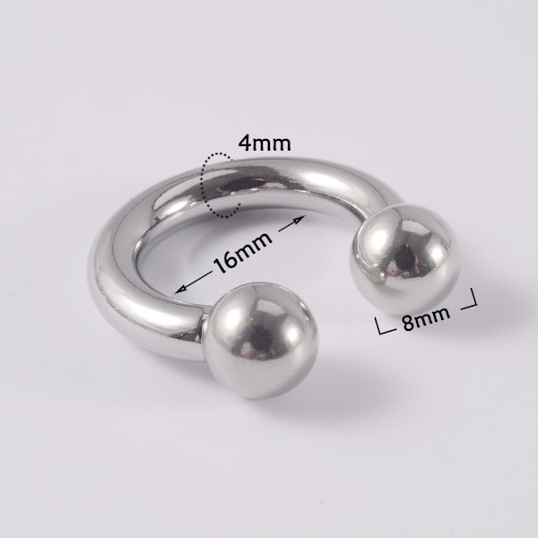 1 Par Stor Gauge 1.6 10mm Kulring Öron Flesh Tunnels Plug Stretchers Expanders 4x16x8mm 1Pair